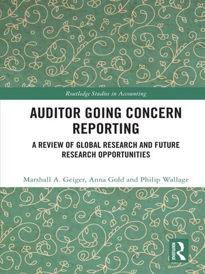 cover image of Auditor Going Concern Reporting